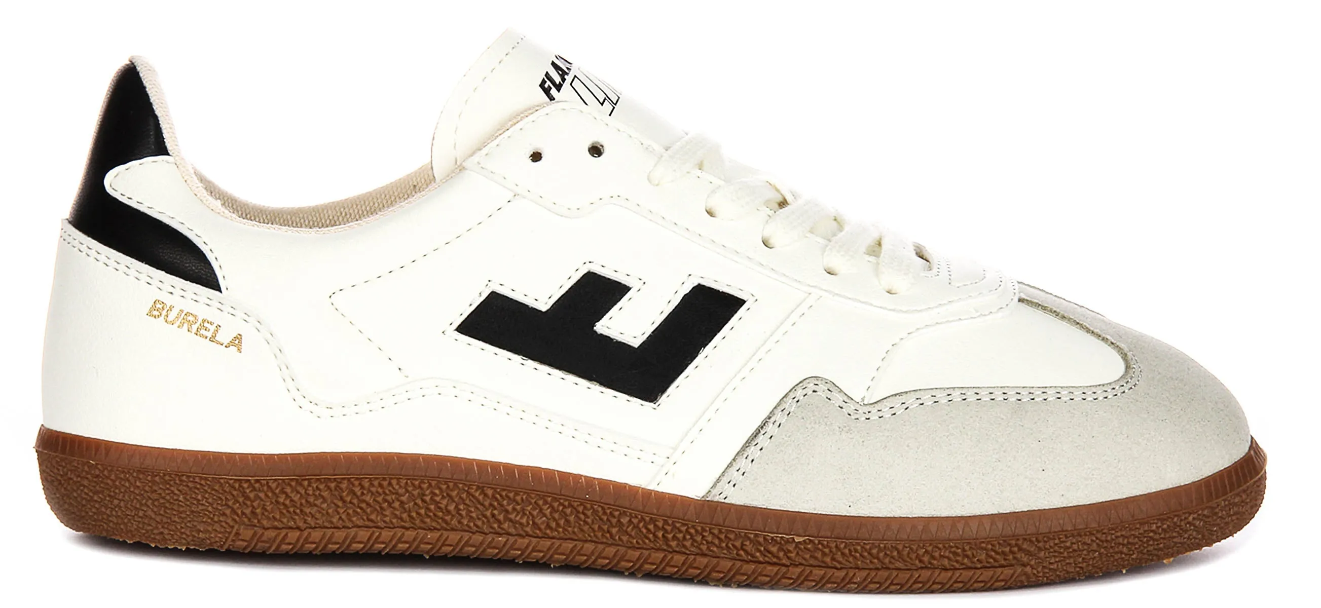 Flamingos Life Burela Slim In White Black Sneakers Lateral Support