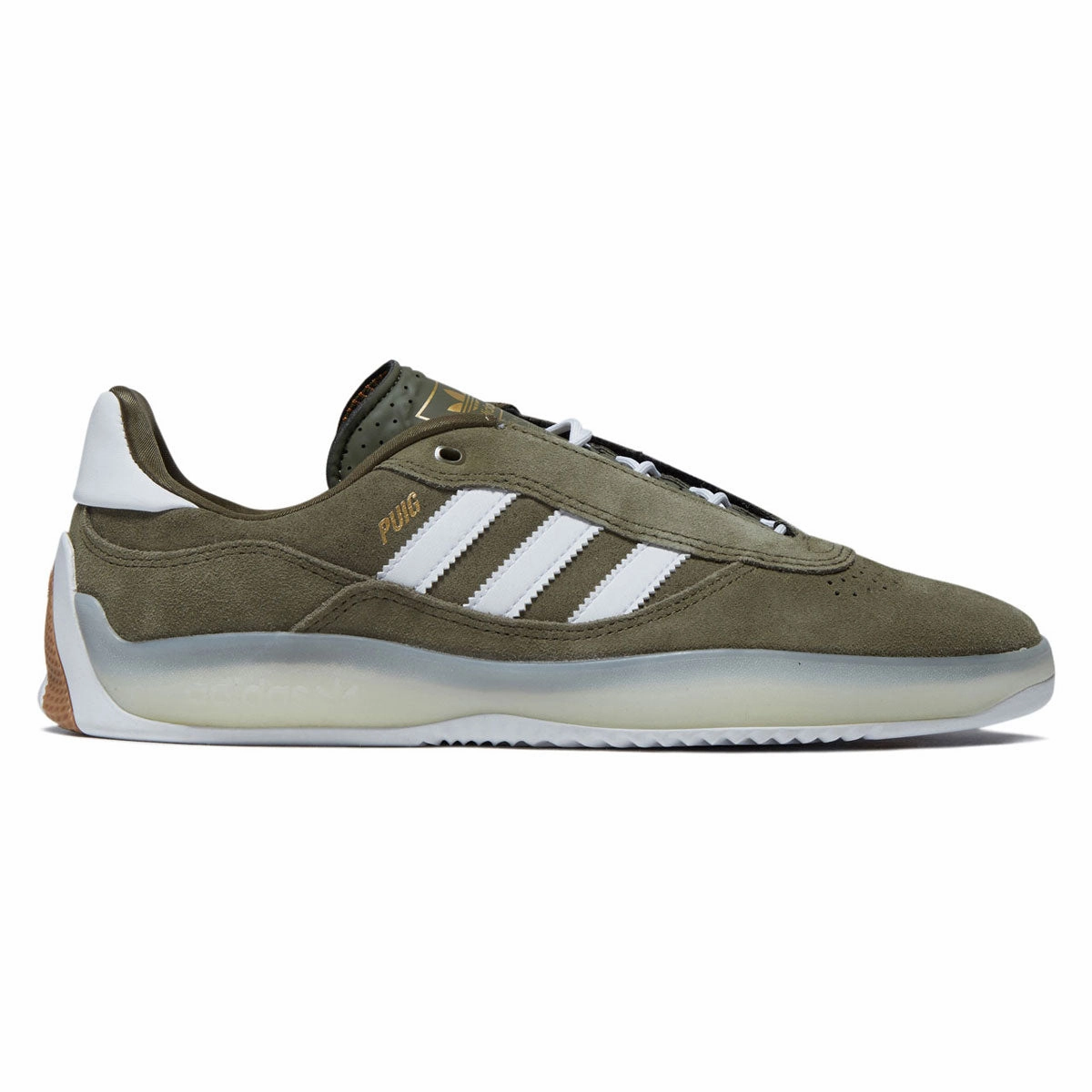 Lightweight Walk Adidas Puig Shoes - Olive Strata/Ftwr White/Gold Metallic