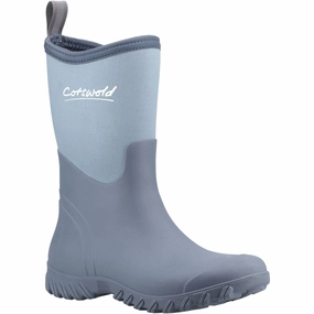Cotswold Ashmead Rubber Women's Blue Wellington Boots Long Walks Rain Gear