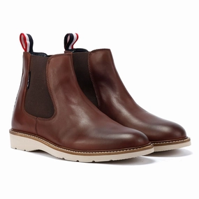 Ben Sherman Hampton Leather Men's Burgundy Chelsea Boots Flexible Comfort Urban Ready