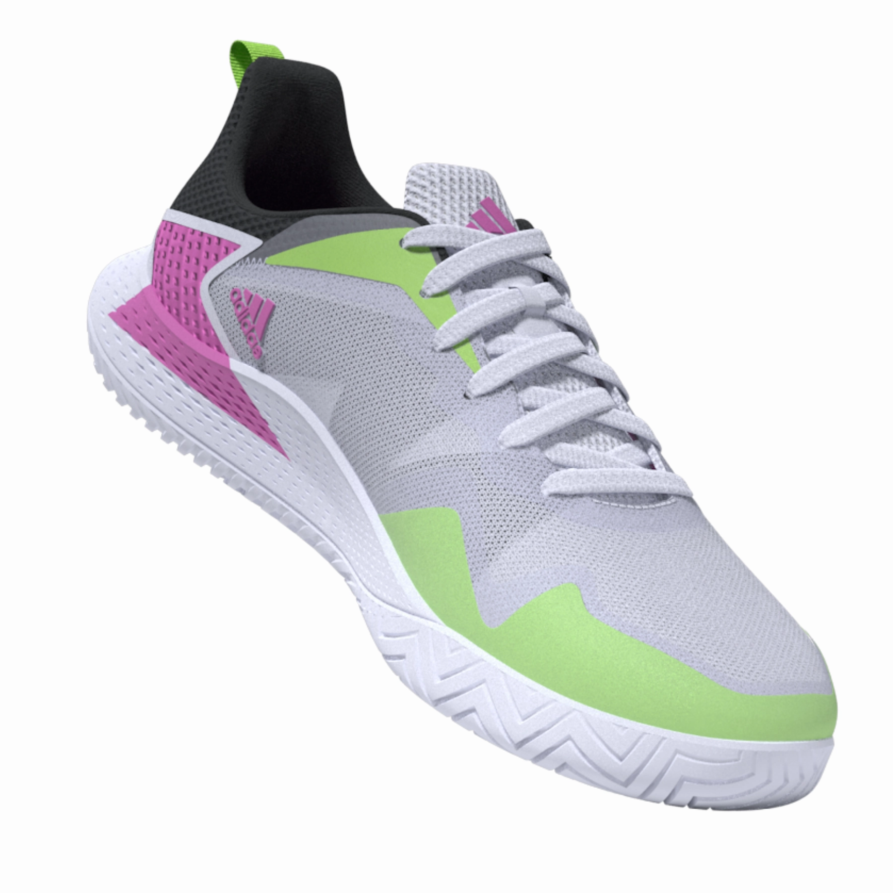 Flex Workout Adidas Performance Defiant Speed Men Tennis Shoes - Crystal White/Silver Metallic/Carbon