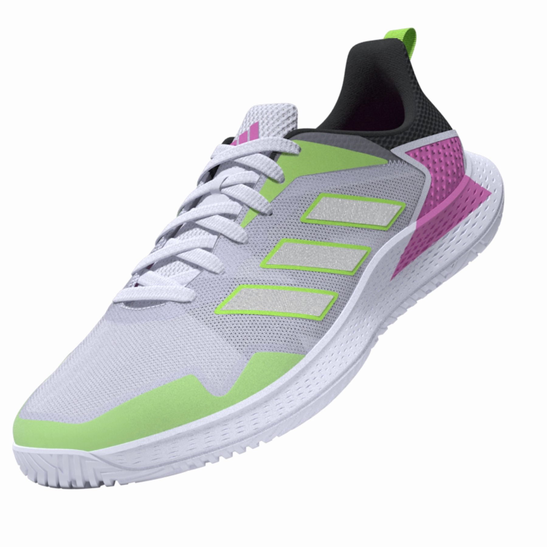 Flex Workout Adidas Performance Defiant Speed Men Tennis Shoes - Crystal White/Silver Metallic/Carbon