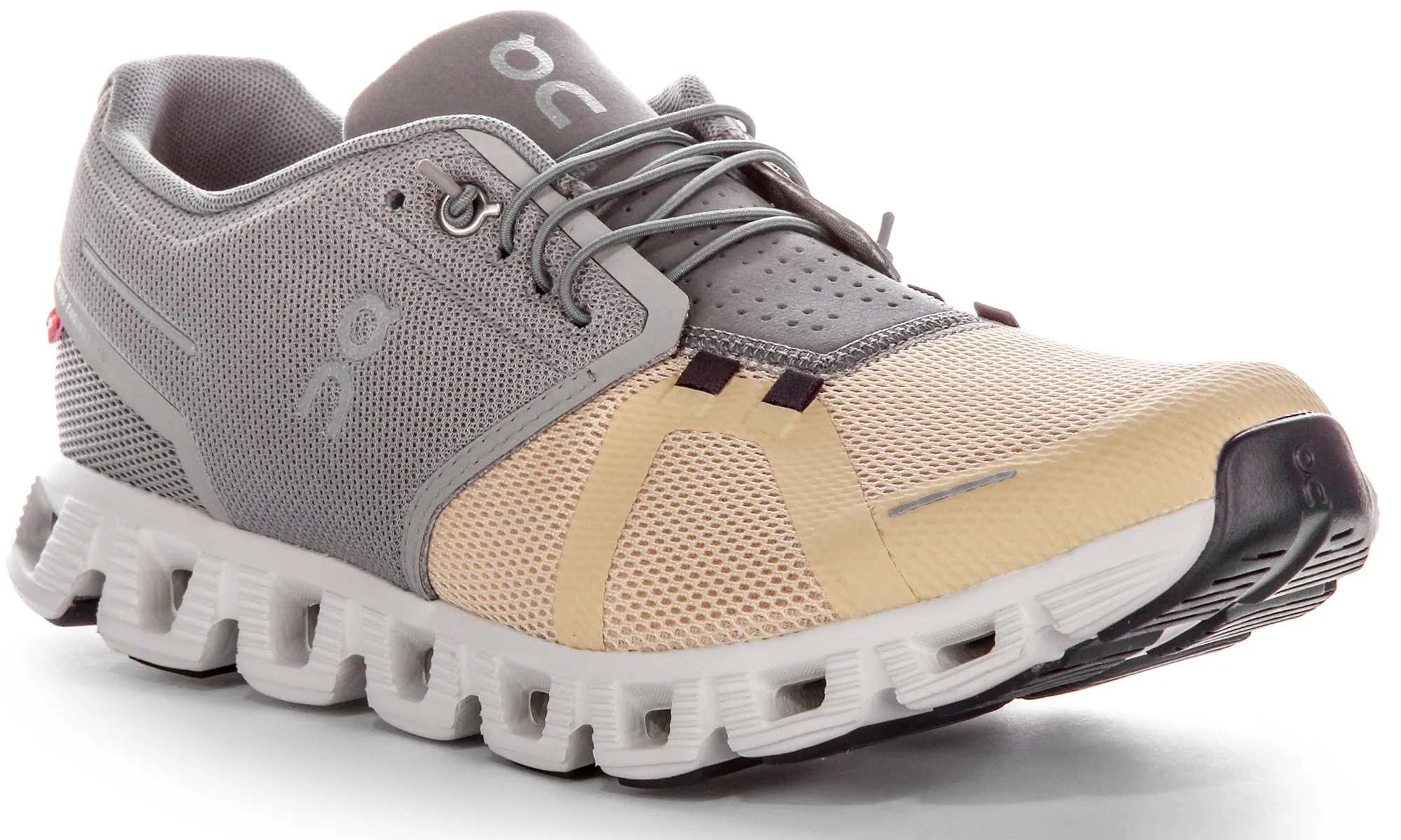 On Running Cloud 5 In Grey For Men Performance Feel Shoe shape supports lateral and diagonal motions