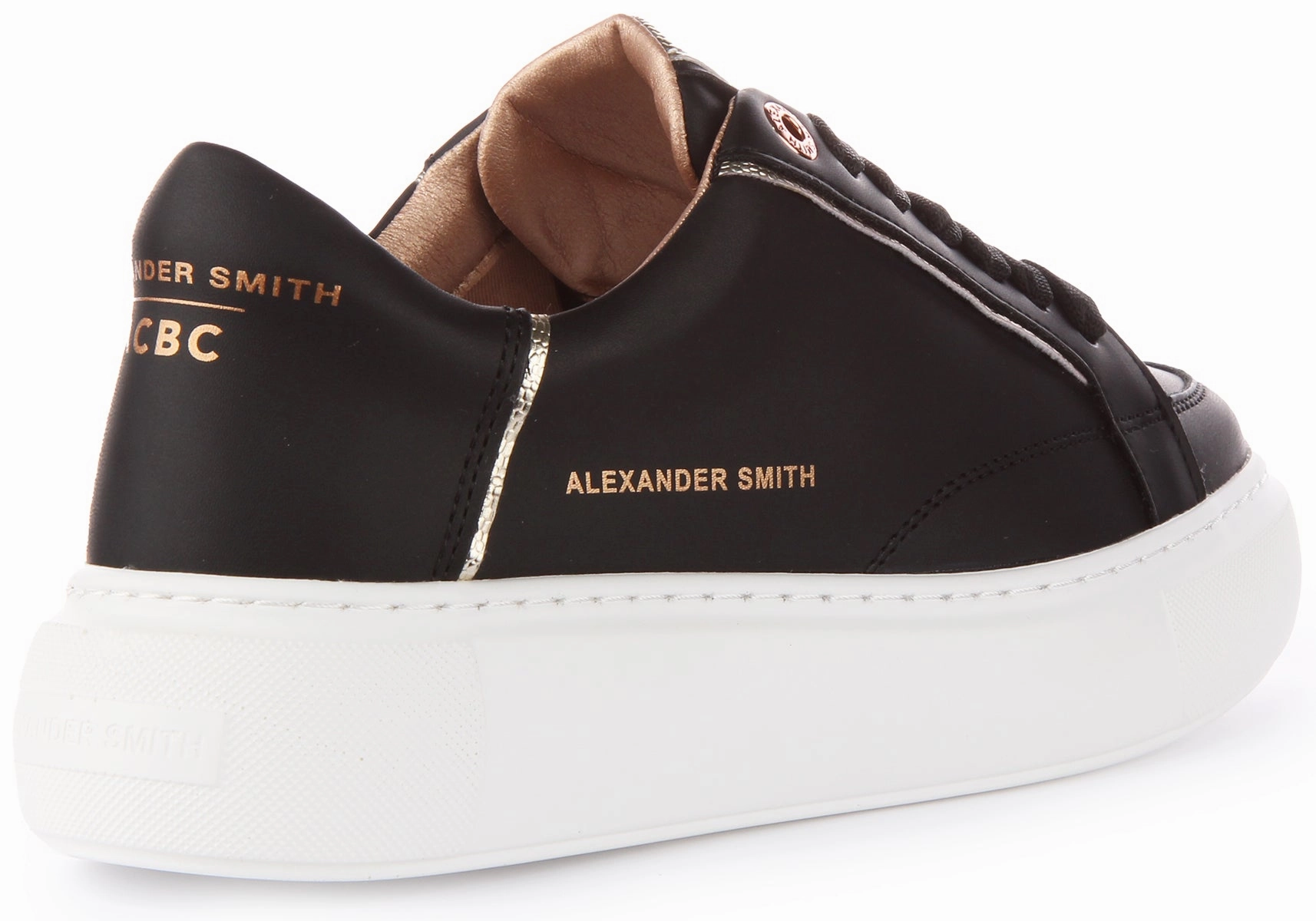 Flexible Insole Alexander Smith Trainers In Black Gold For Women