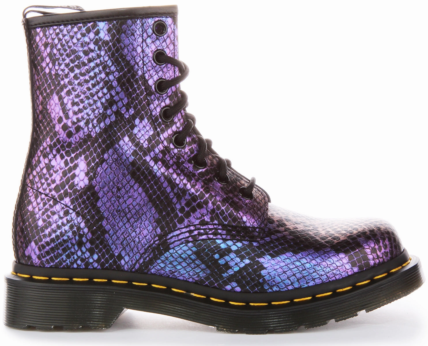 Flexible Ride Dr Martens 1460 Snake In Black Purple For Women