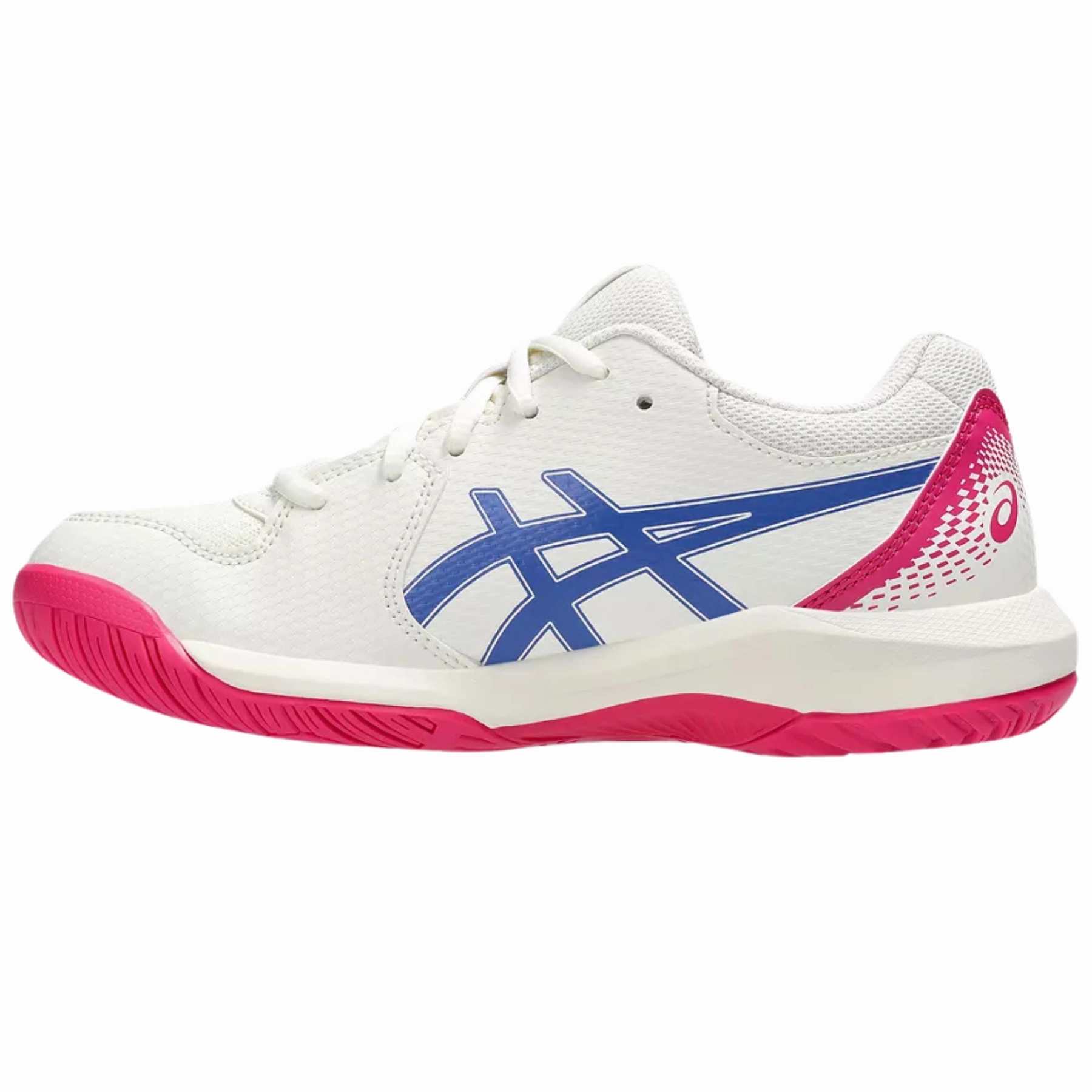 Flexible Support Asics Gel-Dedicate 8 Junior Tennis Shoes - Cream/Dark Cobalt