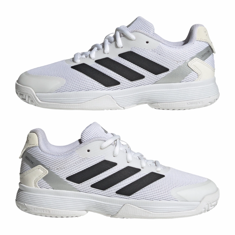 Flow Balance Adidas Ubersonic Kids Tennis Shoes - FTWWHT/CBLACK/SILVMT