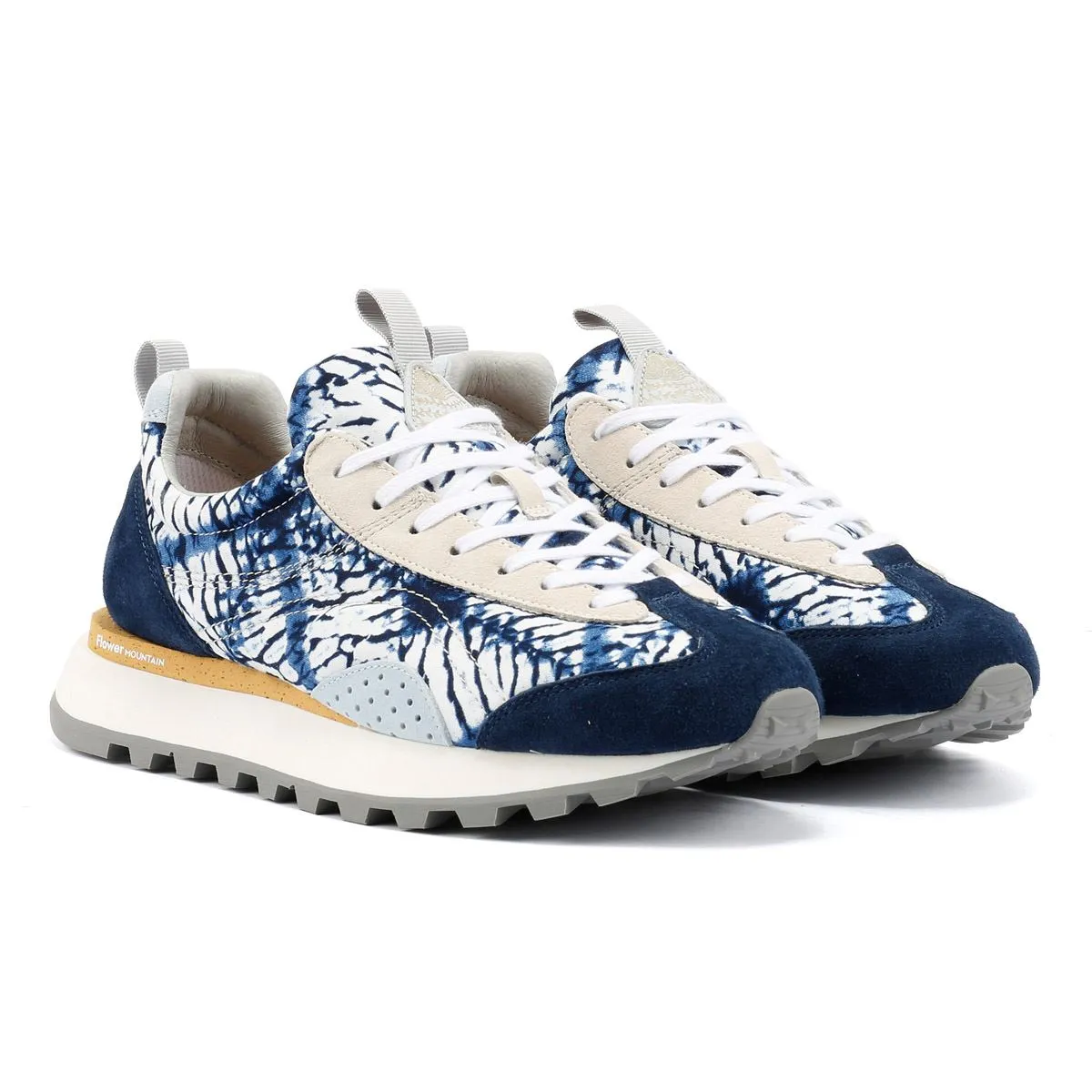 Flower Mountain New Asuka Blue Tie Dye Trainers Endurance Mode Designed for a snug fit that avoids pressure points
