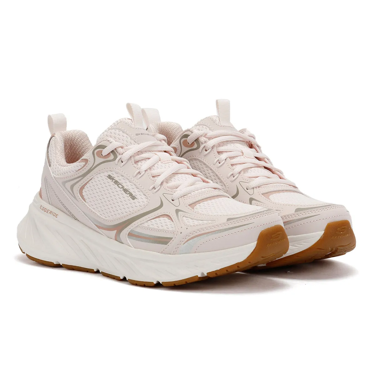 Skechers Edgeridge Women's Silver Eclipse Pink Trainers Tunnel Walk Sport Inspired