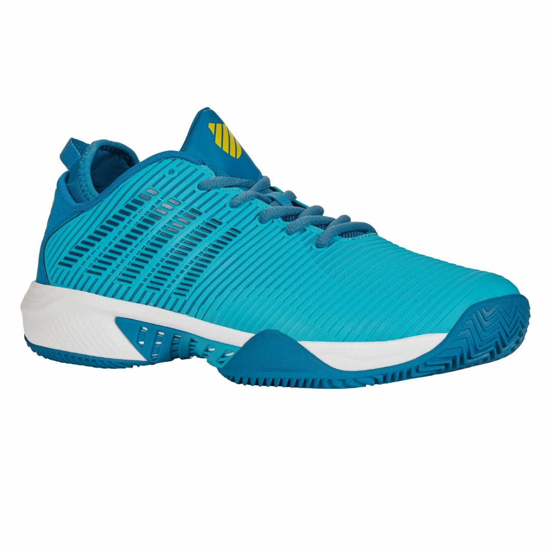 Foot alignment K Swiss Hypercourt Supreme HB Mens Tennis Shoes - Scuba Blue/Celestial/Brilliant White