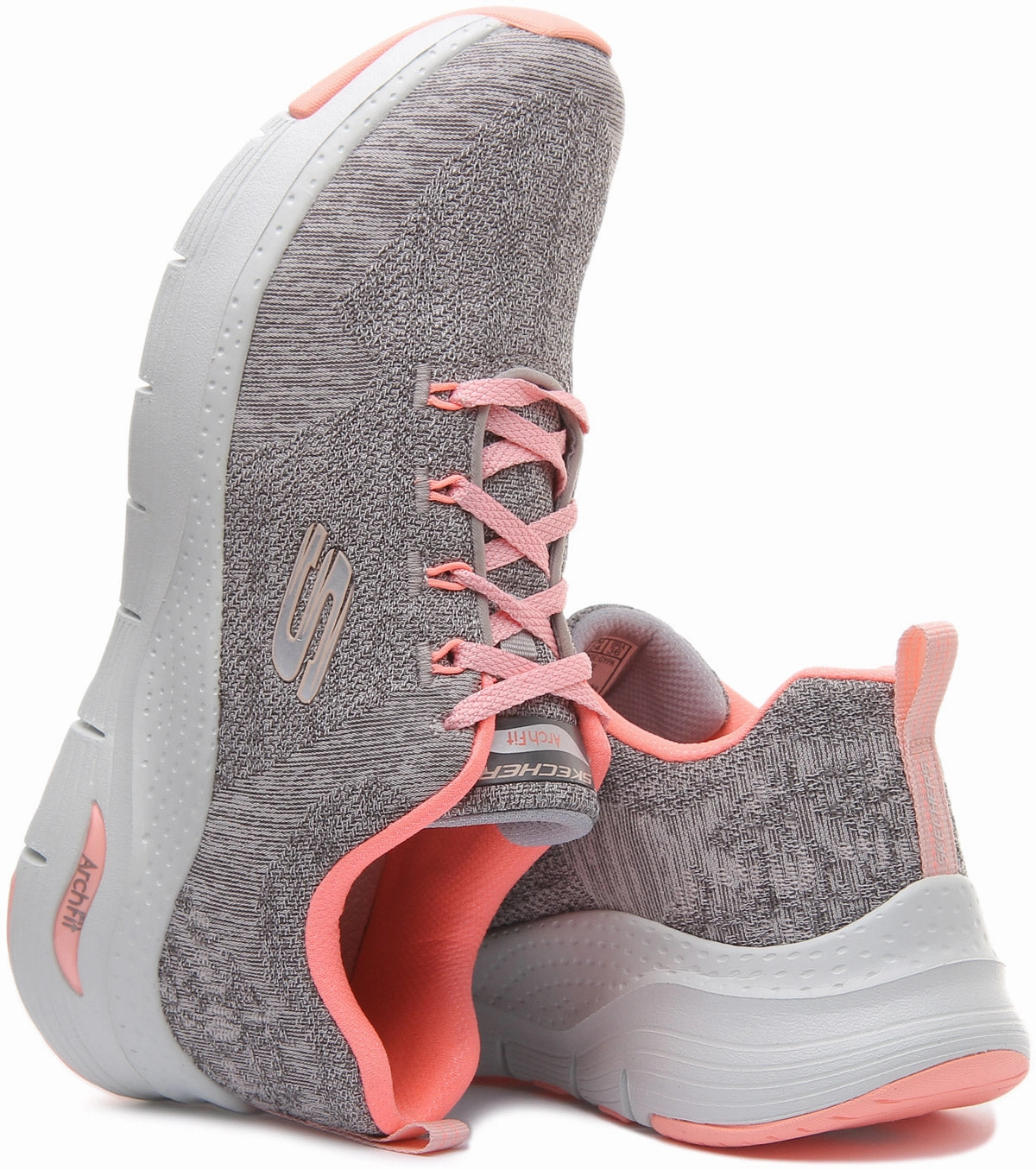 Foot Cradle Skechers Arch Fit In Grey Pink For Women
