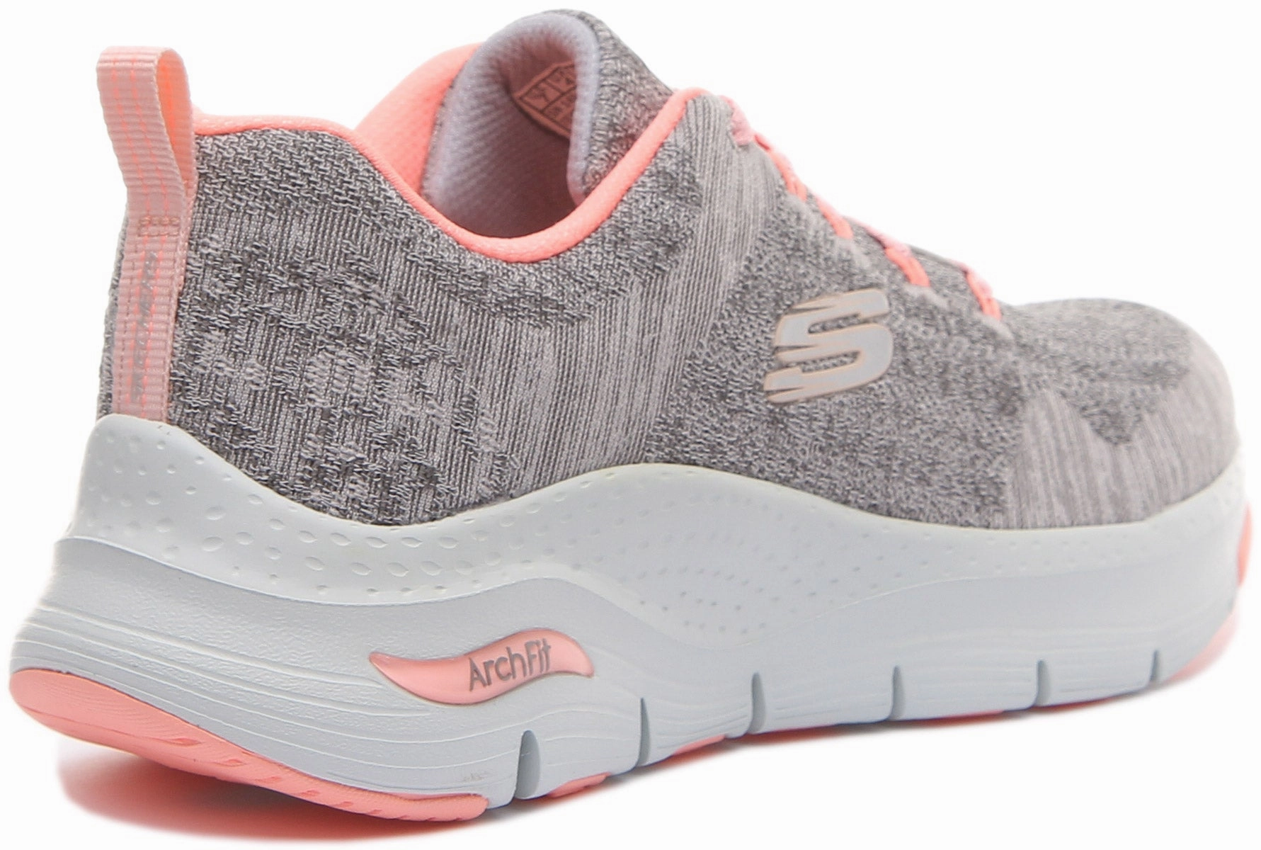 Foot Cradle Skechers Arch Fit In Grey Pink For Women