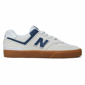 Performance Skate Fit All Rounder Fit New Balance 574 Vulc Shoes - Sea Salt/Blue
