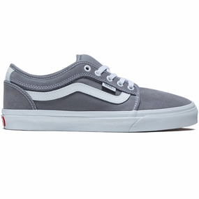 Skater Ride Performance Foot Flow Vans Skate Chukka Low Sidestripe Shoes - Light Grey