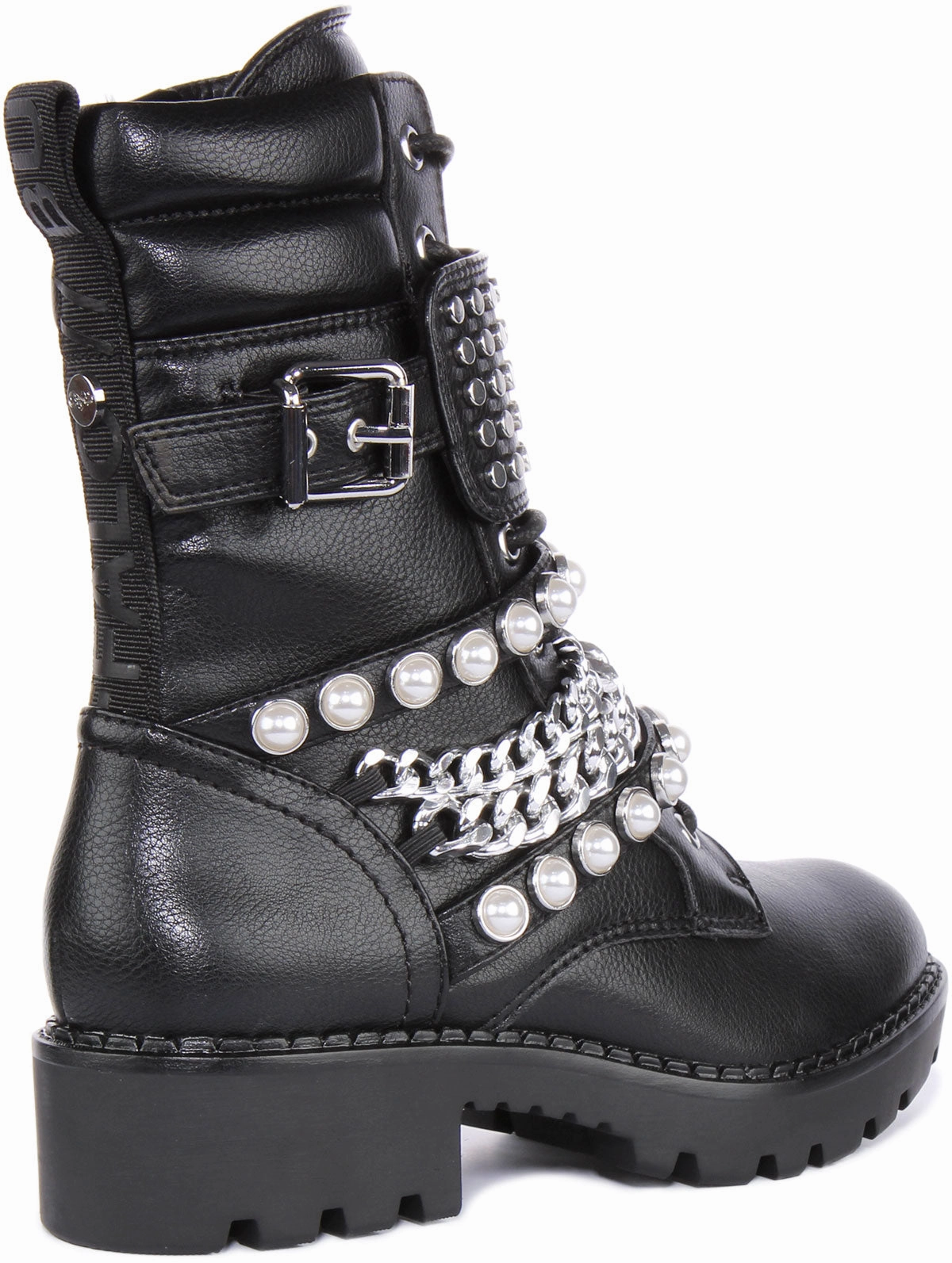 Foot Support Buffalo Wave Stud Boot Combat In Black