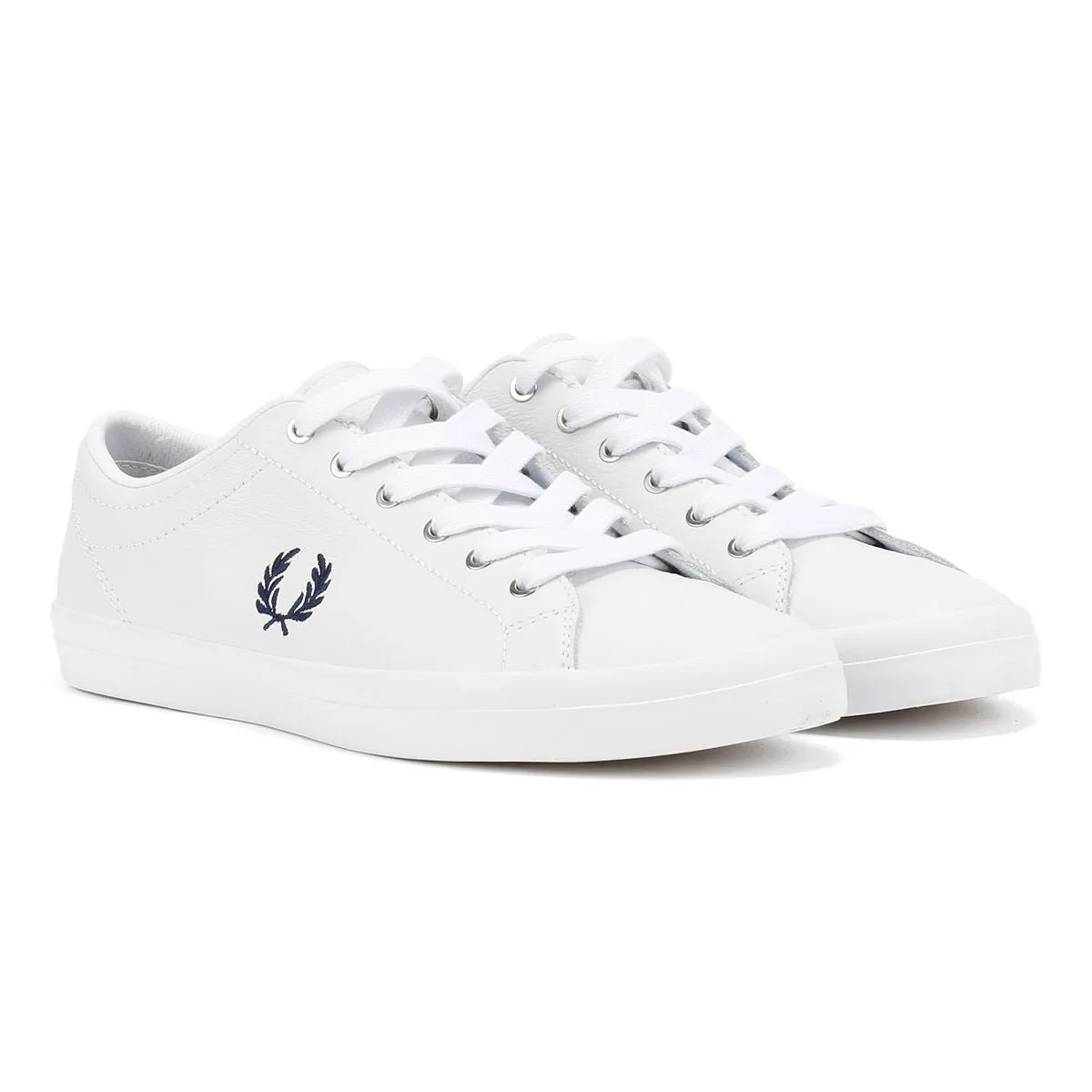 Fred Perry Baseline Leather Men's White/Navy Trainers Motion Flow