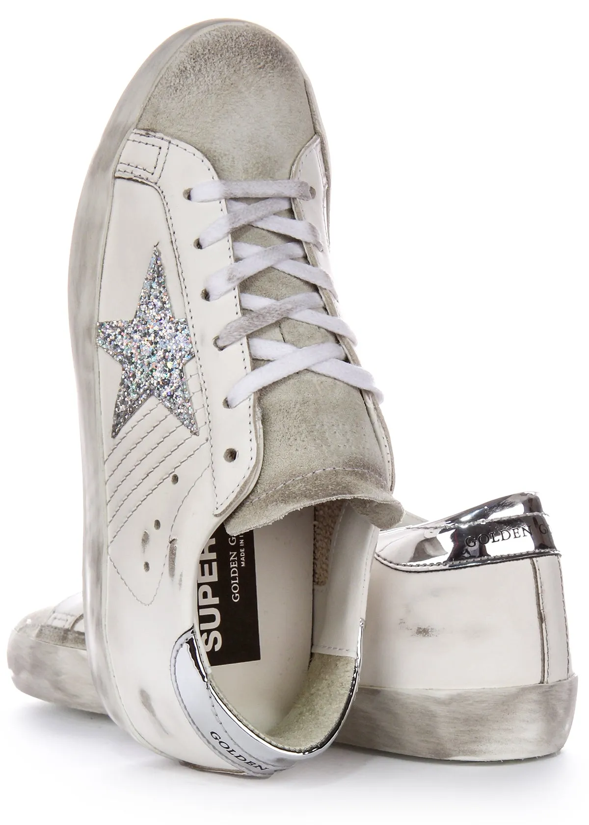 Fresh Comfort Golden Goose Super Star In White silver For Women