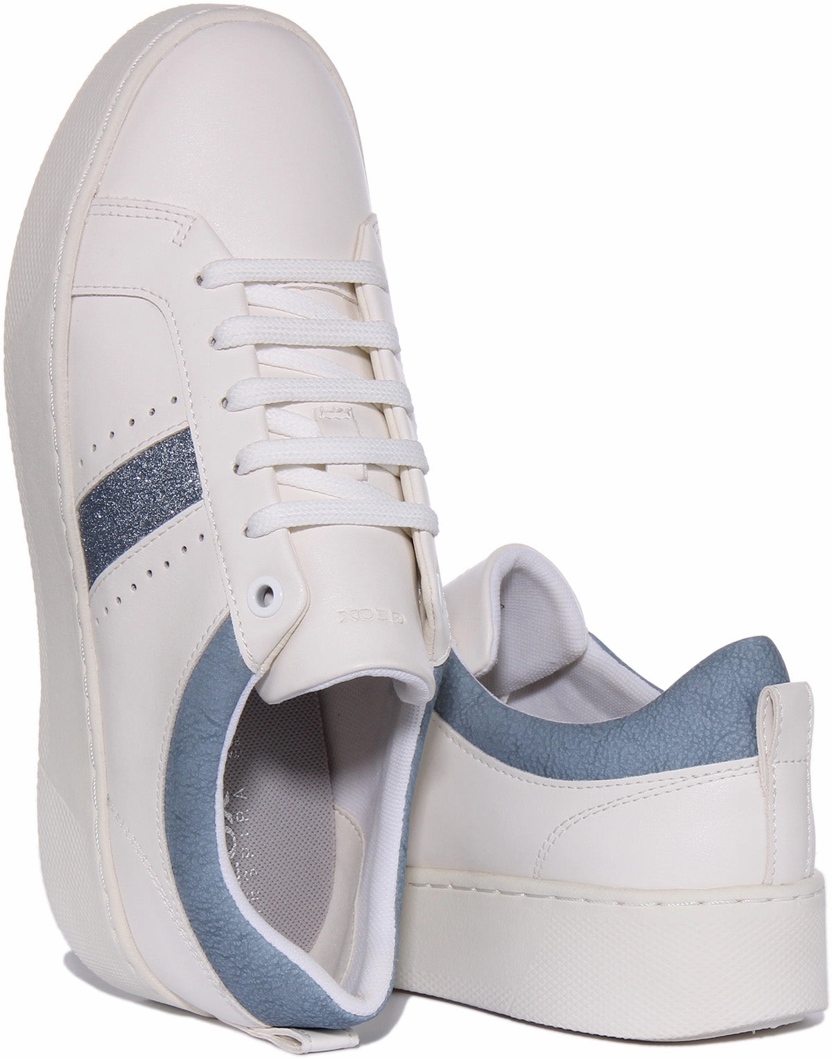 Geox D Skyely Platform In White Blue For Women Urban Step Move-In-Out