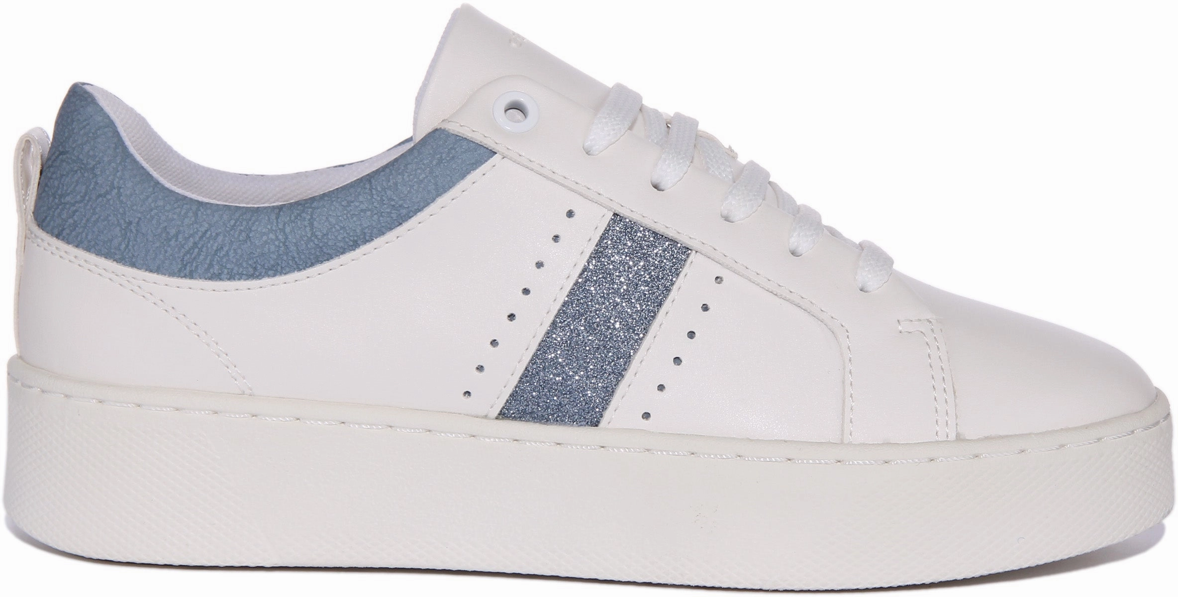 Geox D Skyely Platform In White Blue For Women Urban Step Move-In-Out