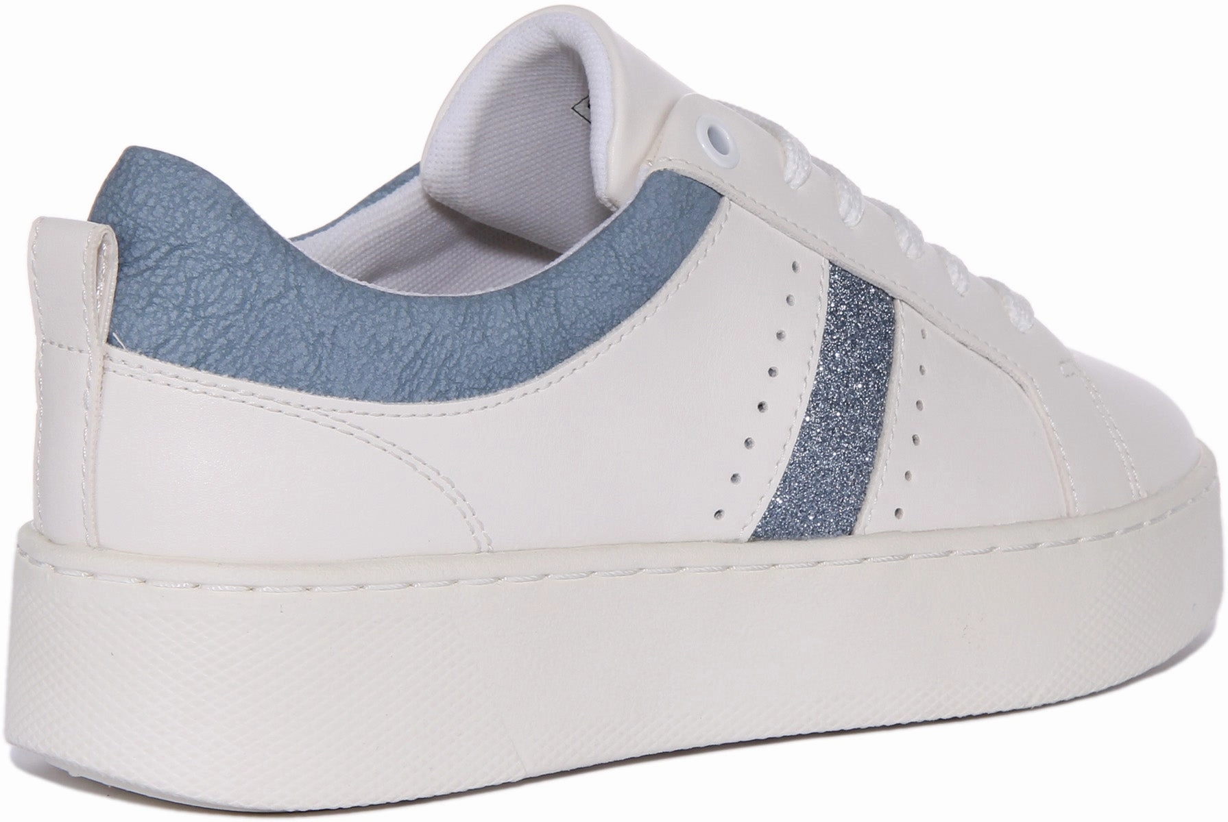 Geox D Skyely Platform In White Blue For Women Urban Step Move-In-Out