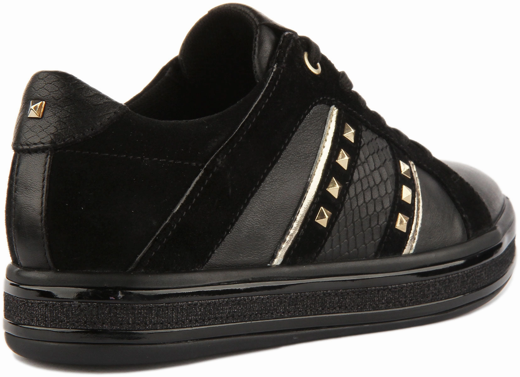 Geox Leelu Trainers In Black Gold For Women Day Comfort