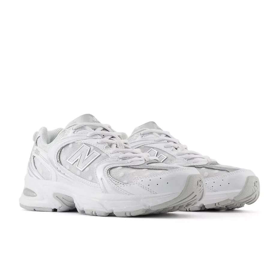 Glammed-up NEW BALANCE 530 U530HFW White Silver Metallic Unisex (LF)