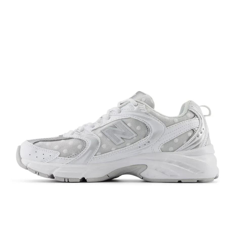 Glammed-up NEW BALANCE 530 U530HFW White Silver Metallic Unisex (LF)
