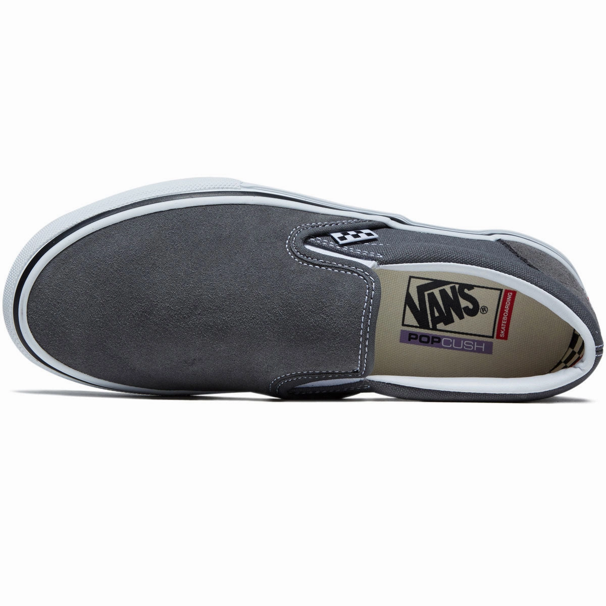 Go Anywhere Vans Skate Slip-on Shoes - Pewter/White