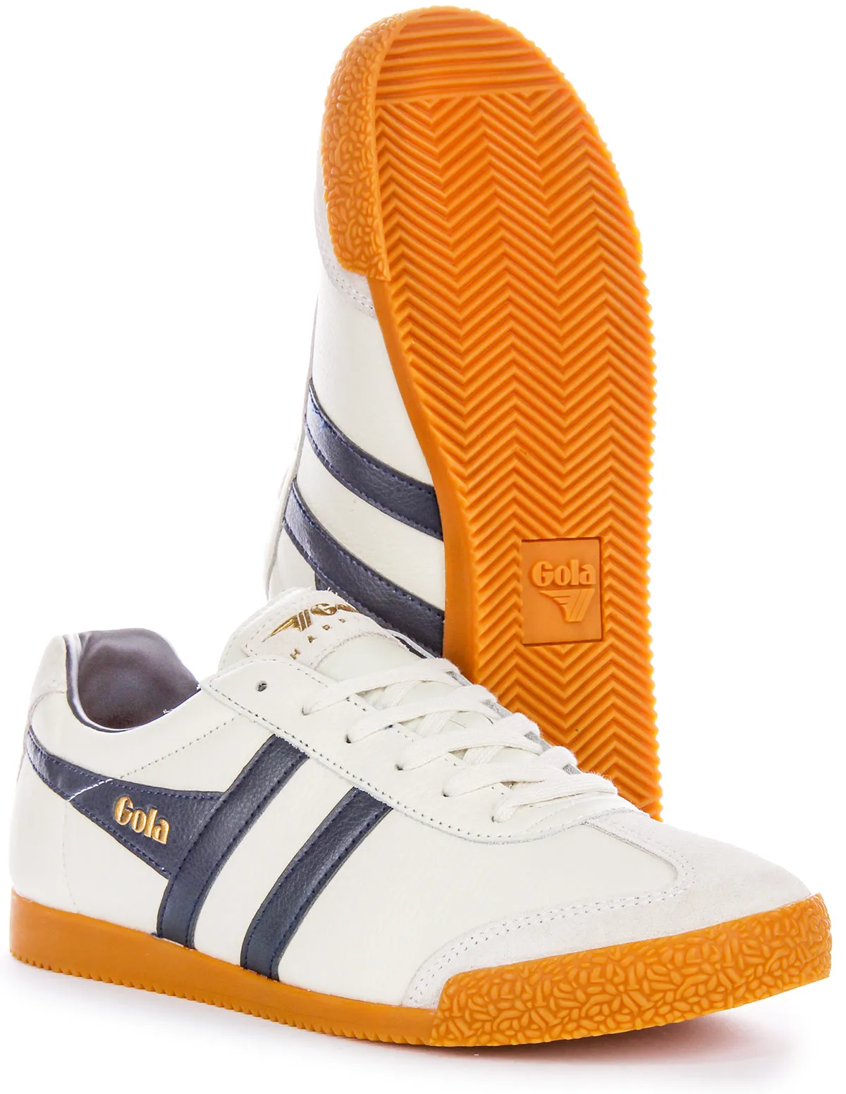 Gola Classics Harrier Leather In Offwhite Blu For Men Lateral Stability