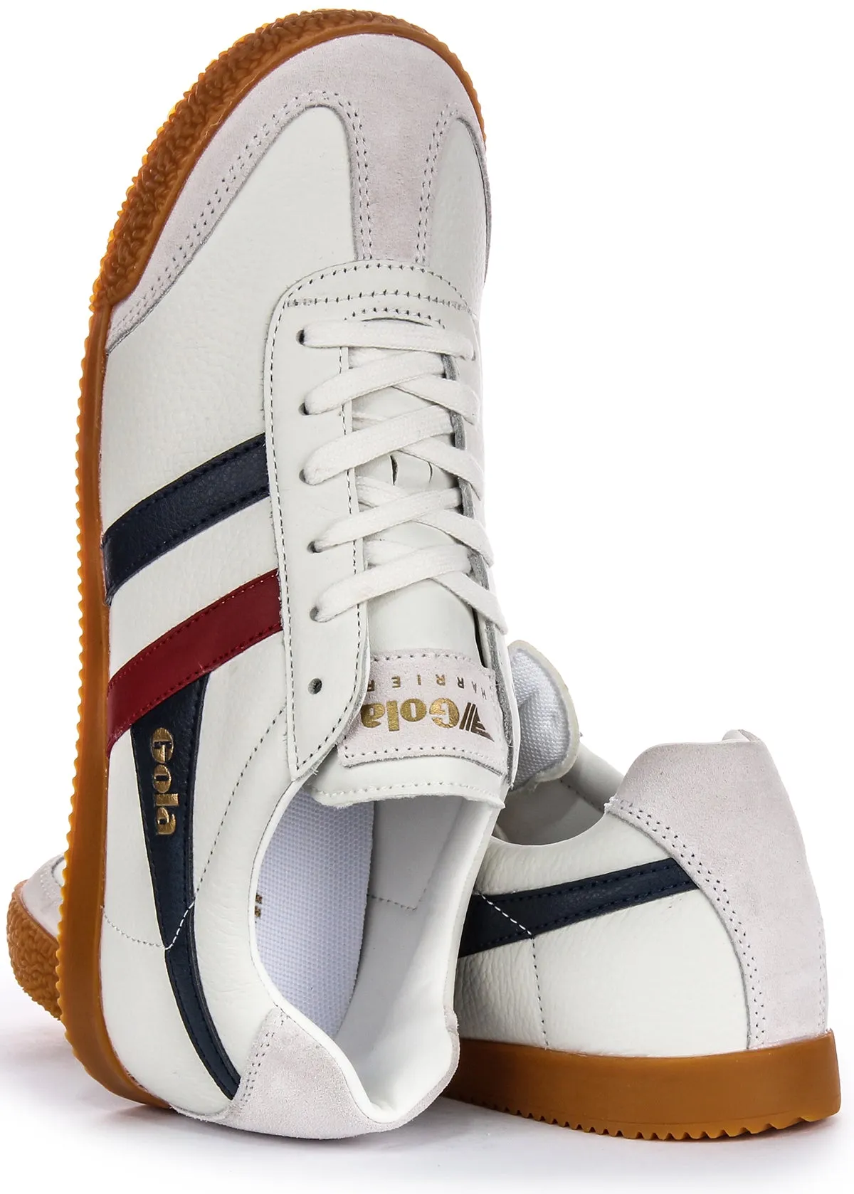 Gola Classics Harrier Leather In White Blu Red For Men Training Ease
