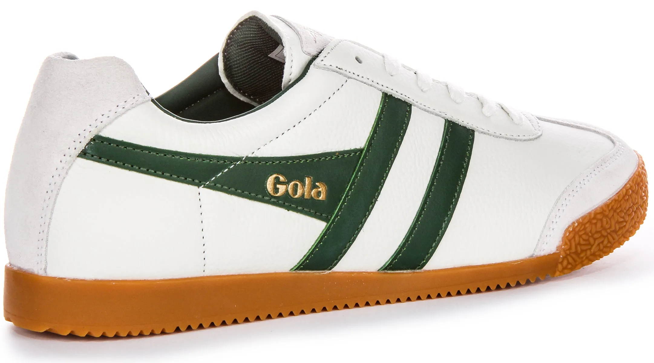 Gola Classics Harrier Leather In White Green For Men Sole Absorption