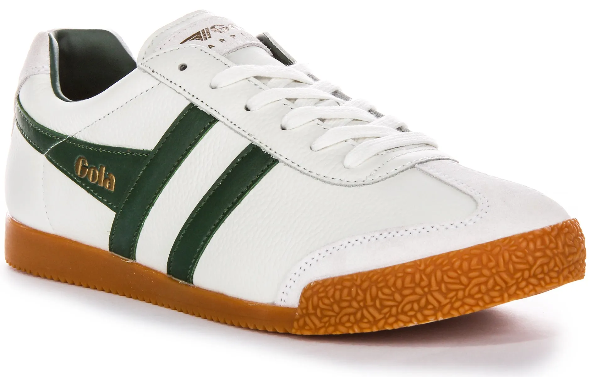 Full Range Running Cycle Gola Classics Harrier Leather In White Green For Men