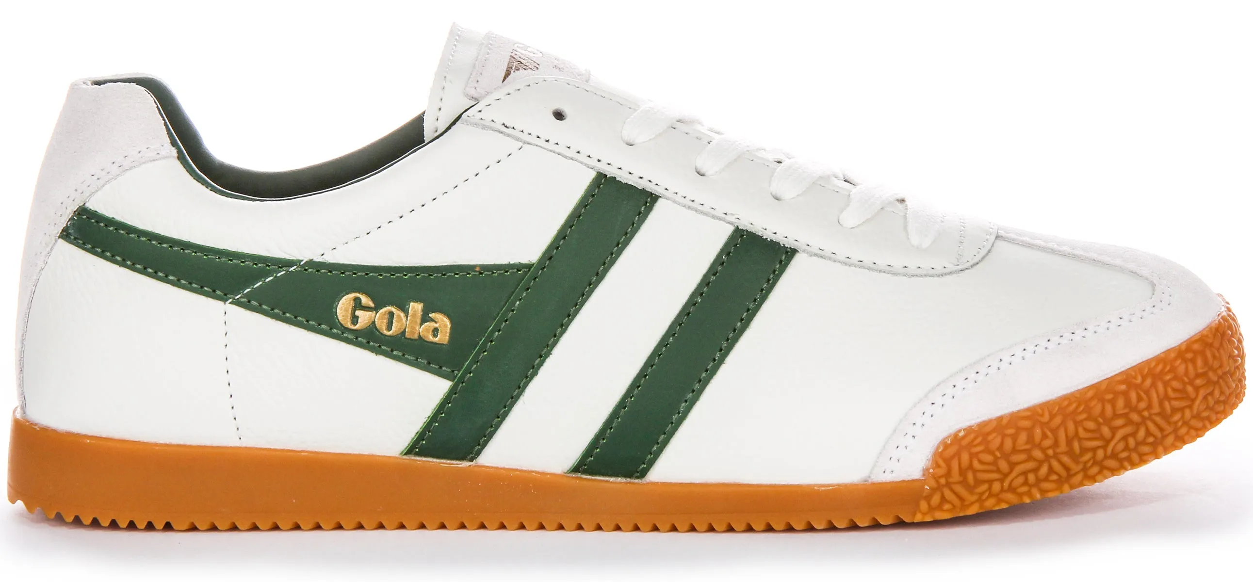 Gola Classics Harrier Leather In White Green For Men Sole Absorption