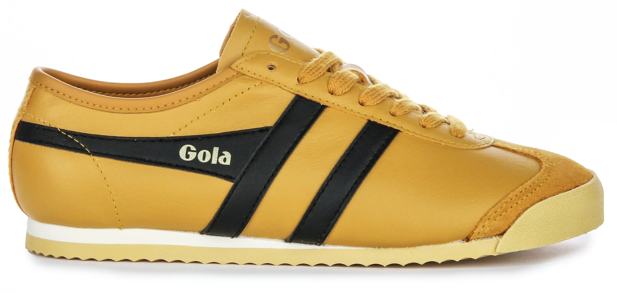 Gola Classics Race Leather In Yellow Black For Women Tear Resistant