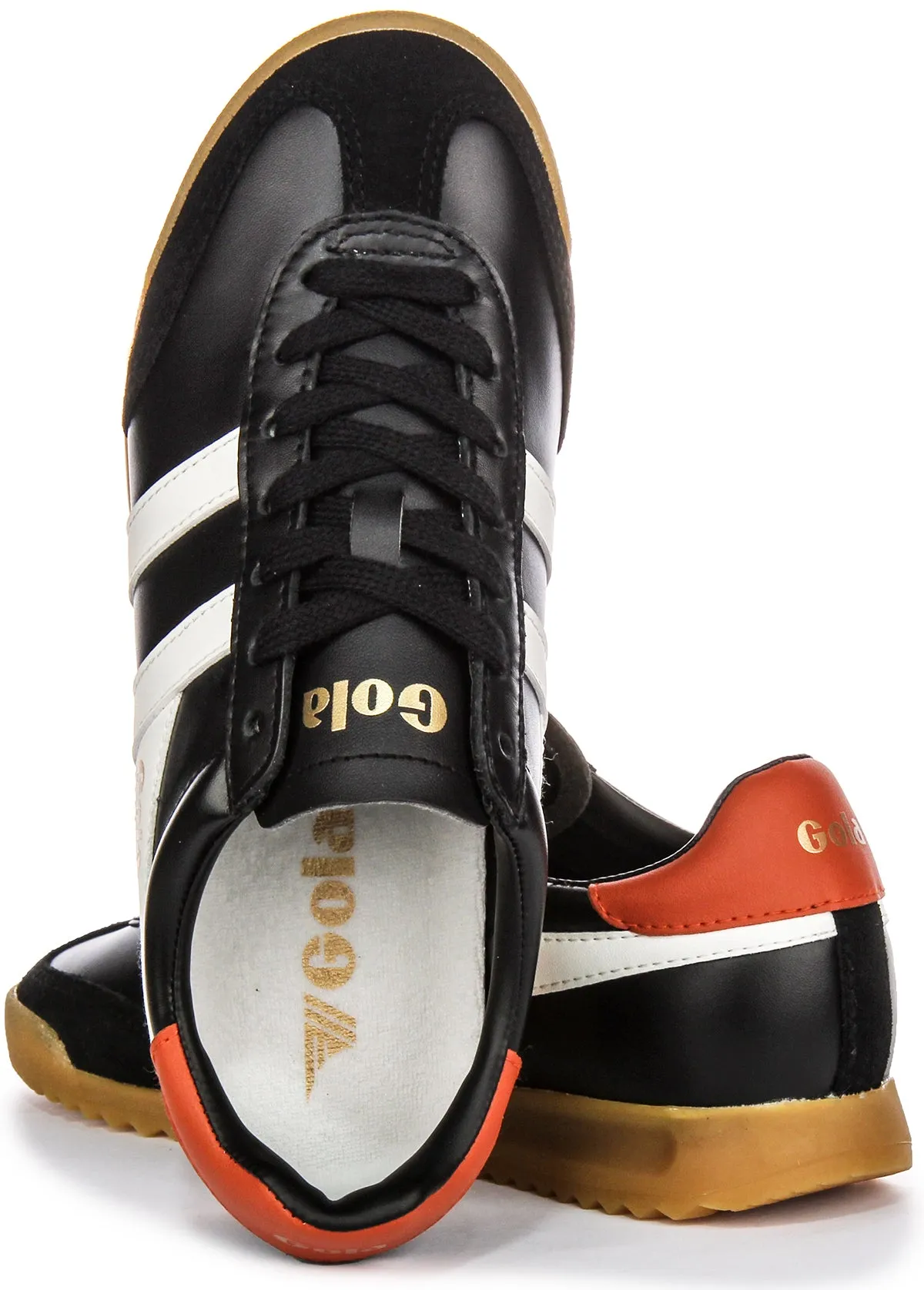 Gola Classics Torpedo Leather In Black Orange For Women Durable Sole