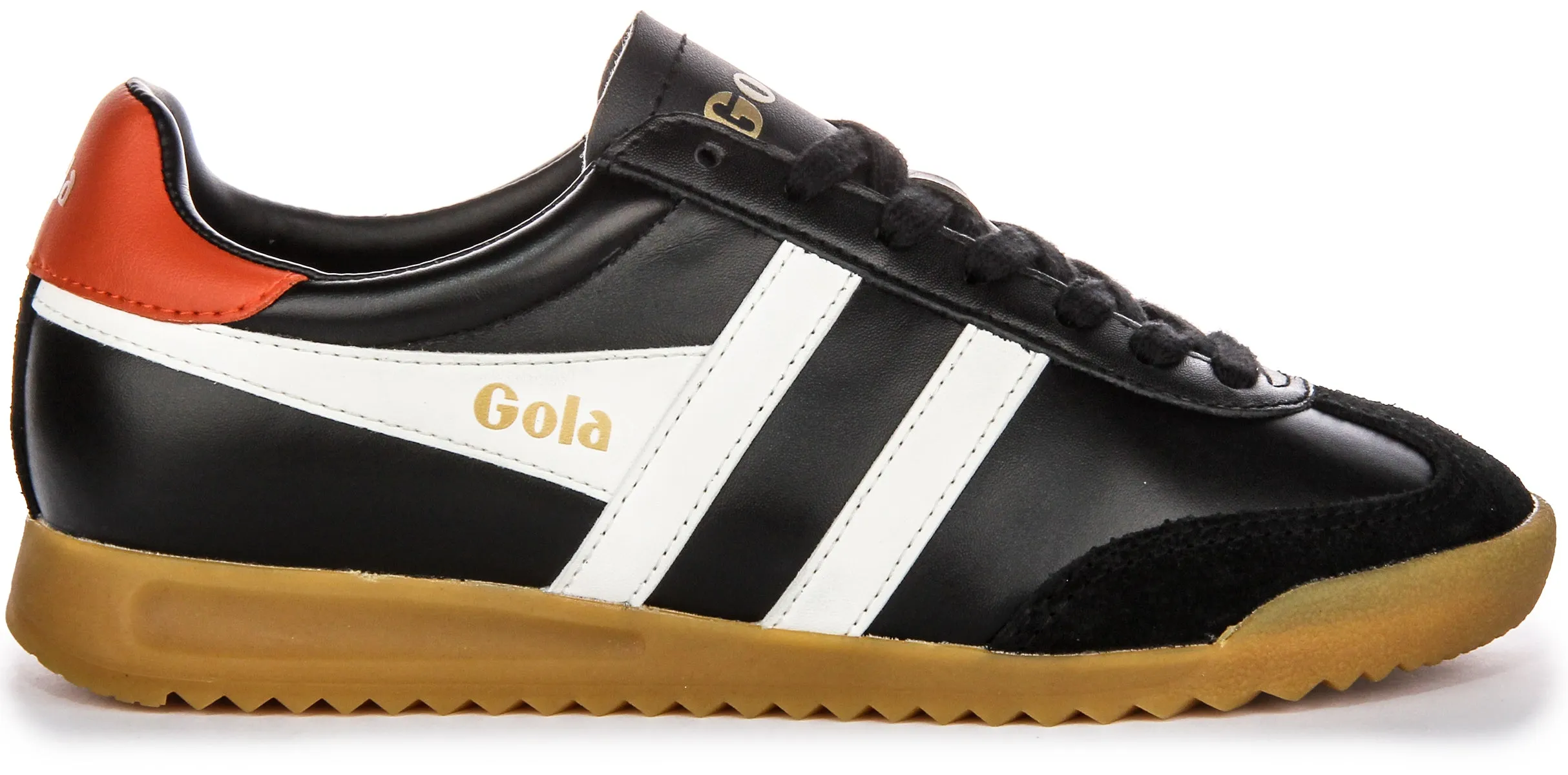 Gola Classics Torpedo Leather In Black Orange For Women Durable Sole