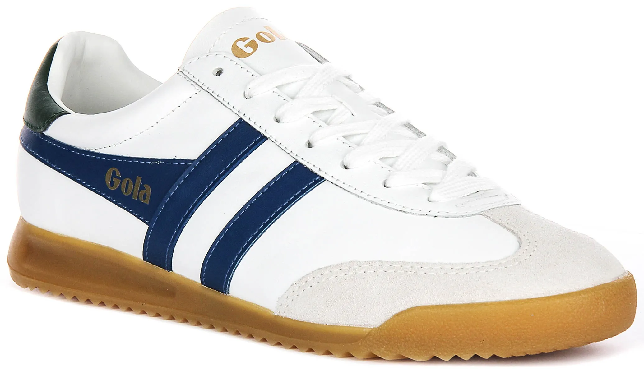 Gola Classics Torpedo Leather In White Navy For Men Pliable enough to support quick starts and stops