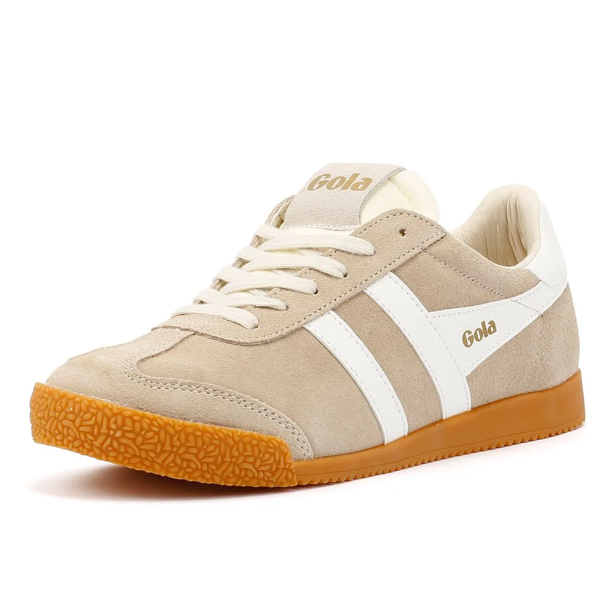 Gola Elan Suede Women's Bone/White Trainers Strong Hold