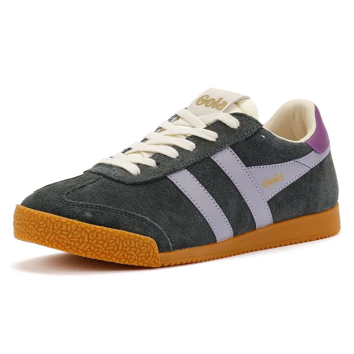 Gola Elan Suede Women's Storm/Foxglove Trainers Foam Fit