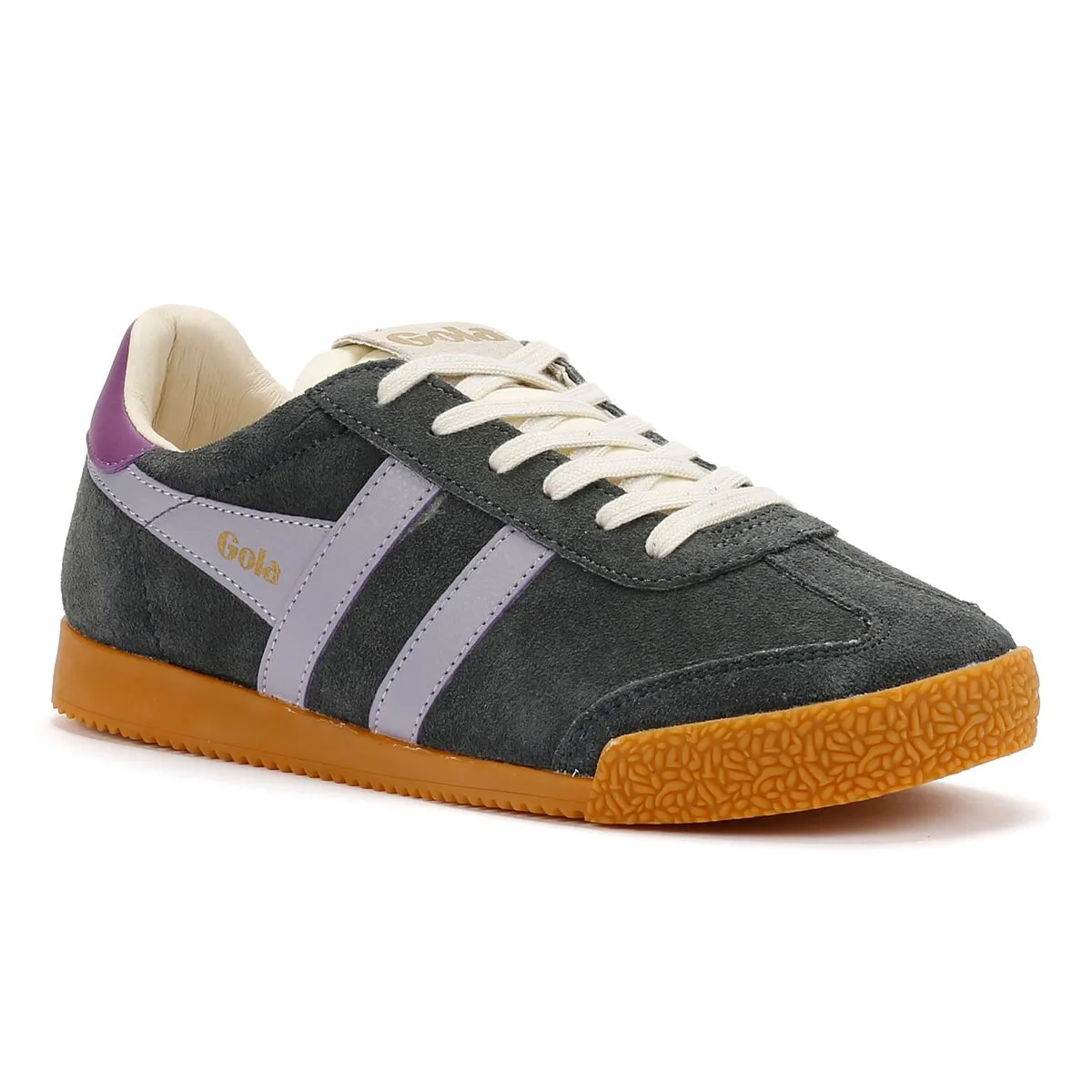 Gola Elan Suede Women's Storm/Foxglove Trainers Foam Fit