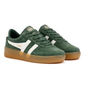 Soft Collar Gola Grandslam Suede Women's Evergreen/Off White Trainers
