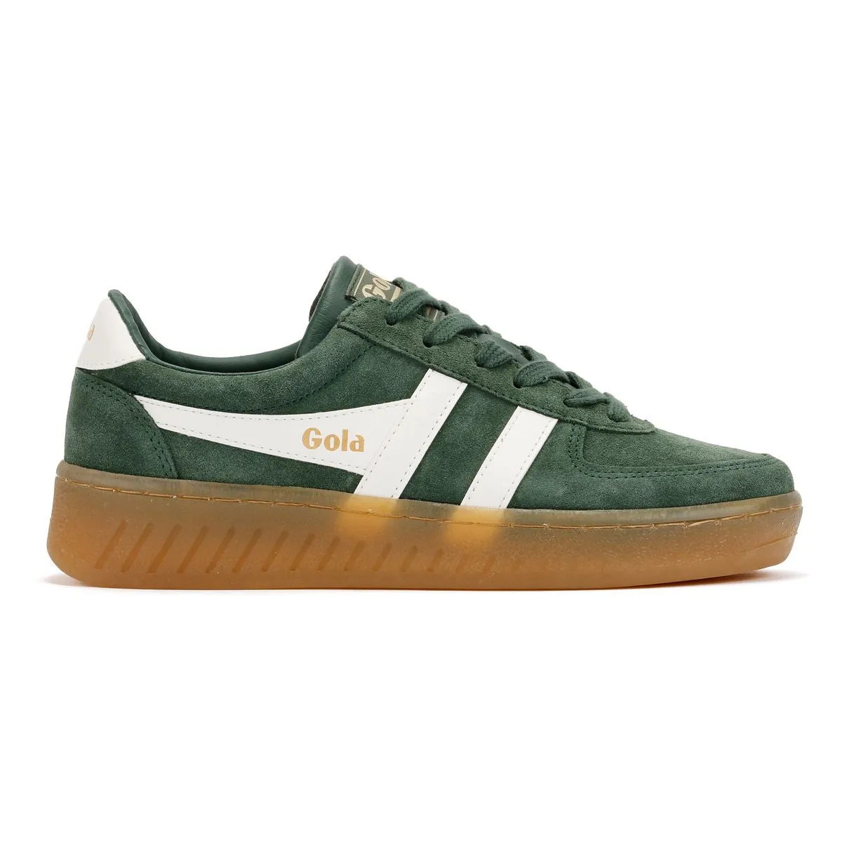 Gola Grandslam Suede Women's Evergreen/Off White Trainers Light Mesh