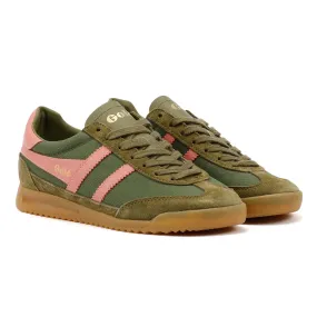 Stable Heel Molded heel cups improve balance and ankle stability Gola Tornado Women's Military Green/Coral Pink Trainers