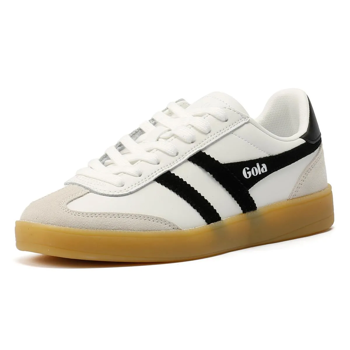 Gola Viper Leather Women's White/Black Trainers Smooth Surface