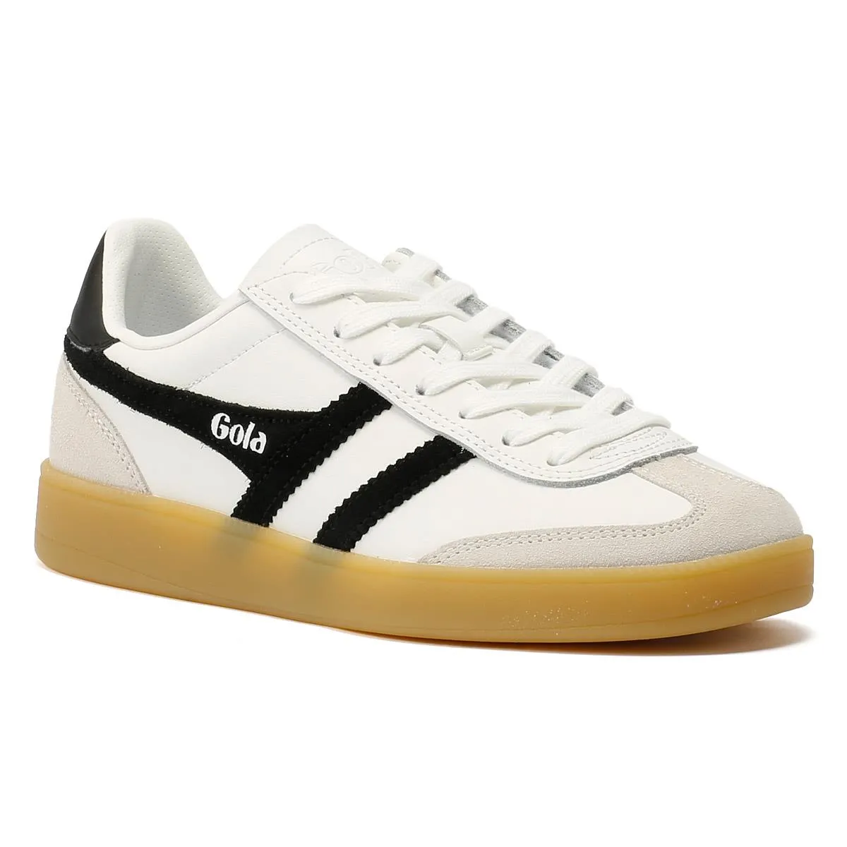 Gola Viper Leather Women's White/Black Trainers Smooth Surface