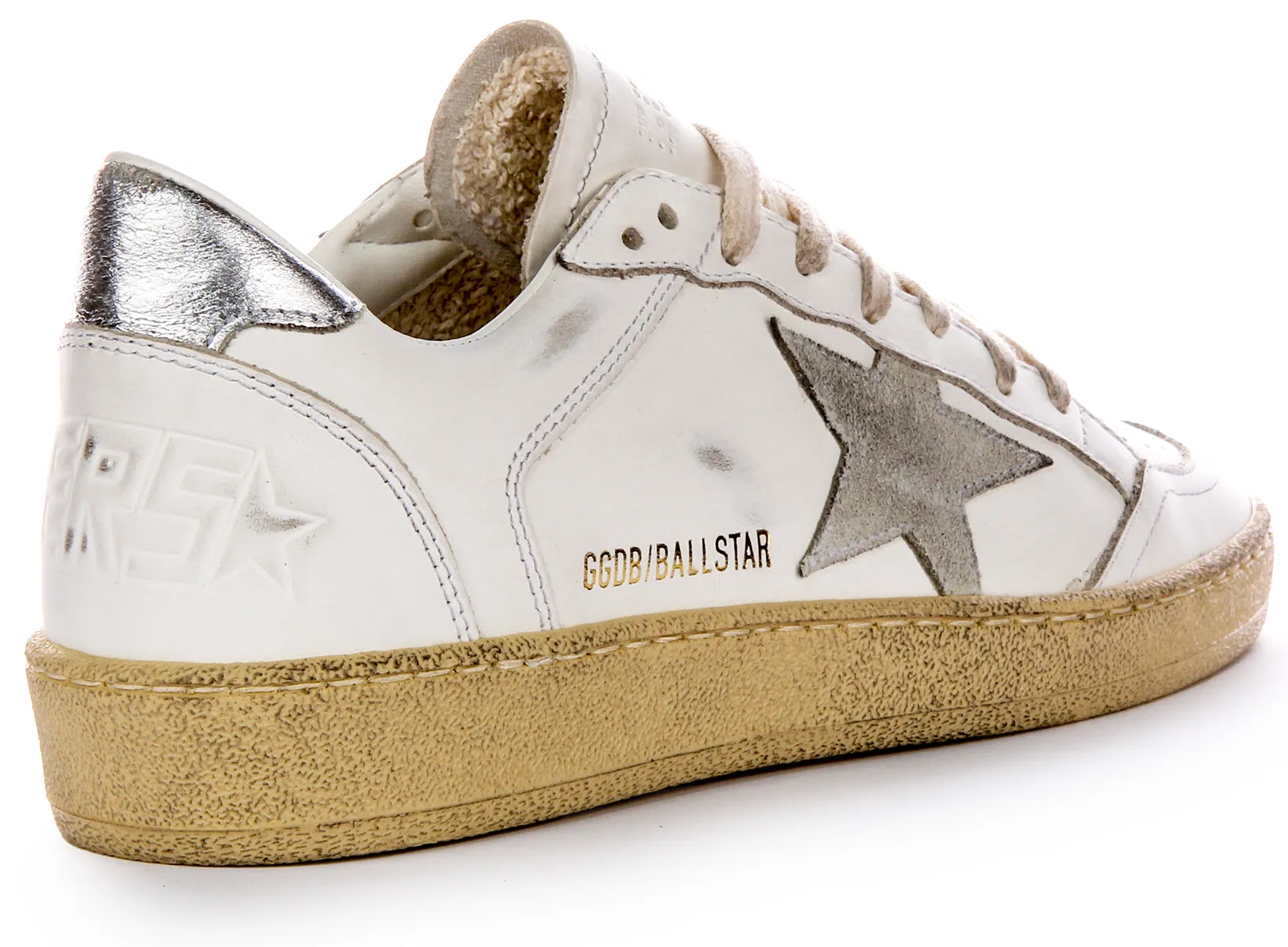 Golden Goose Ball Star Double In White Grey For Women Training Flex