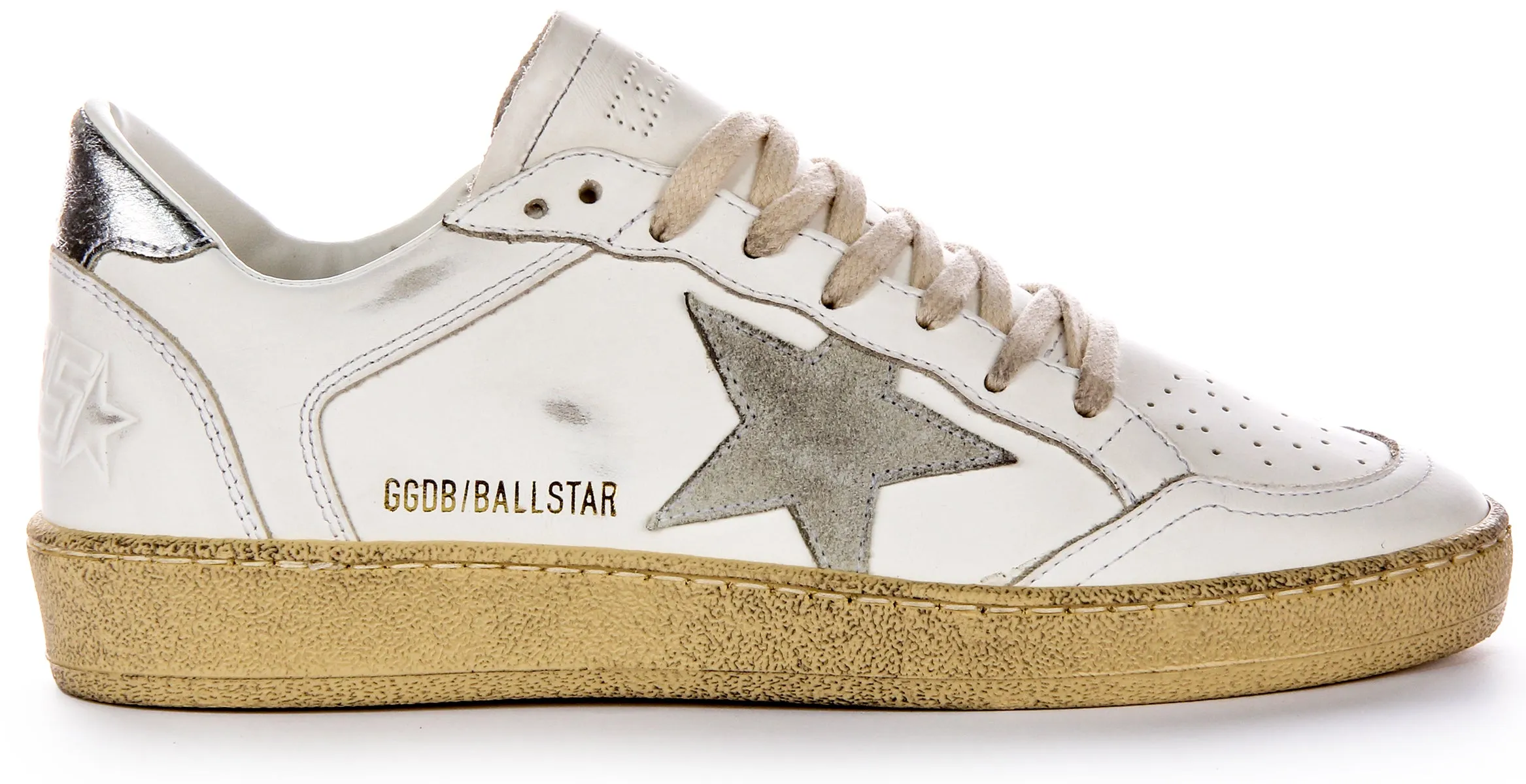 Golden Goose Ball Star Double In White Grey For Women Training Flex