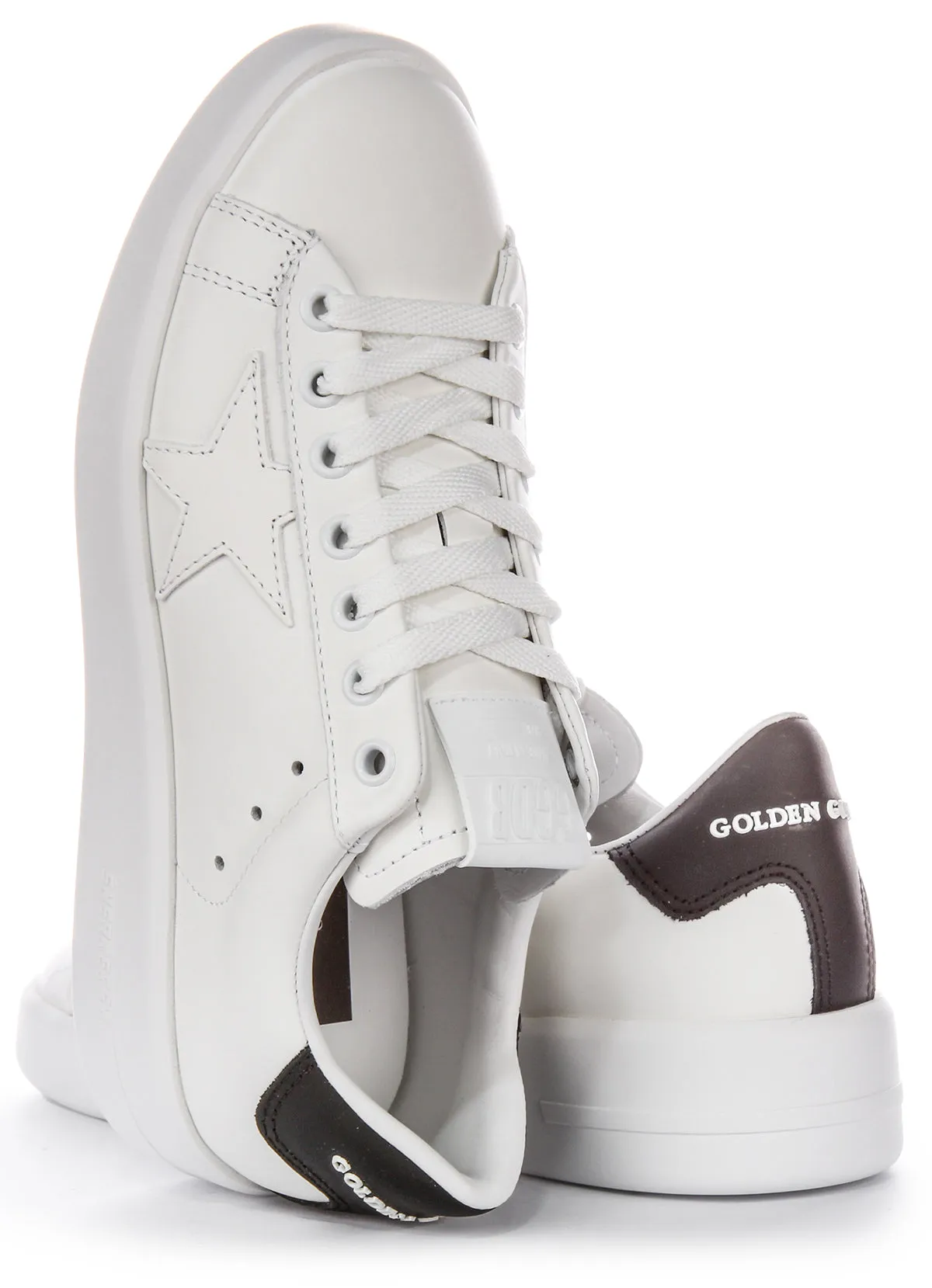 Golden Goose Pure Star New In White Black For Women Step Smart