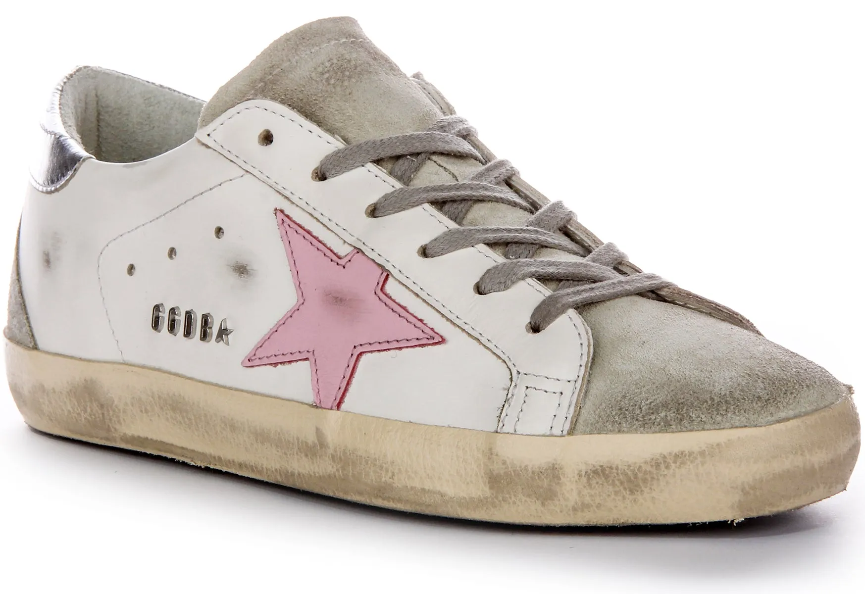 Performance Boost Golden Goose Super-Star In White Pink For Women