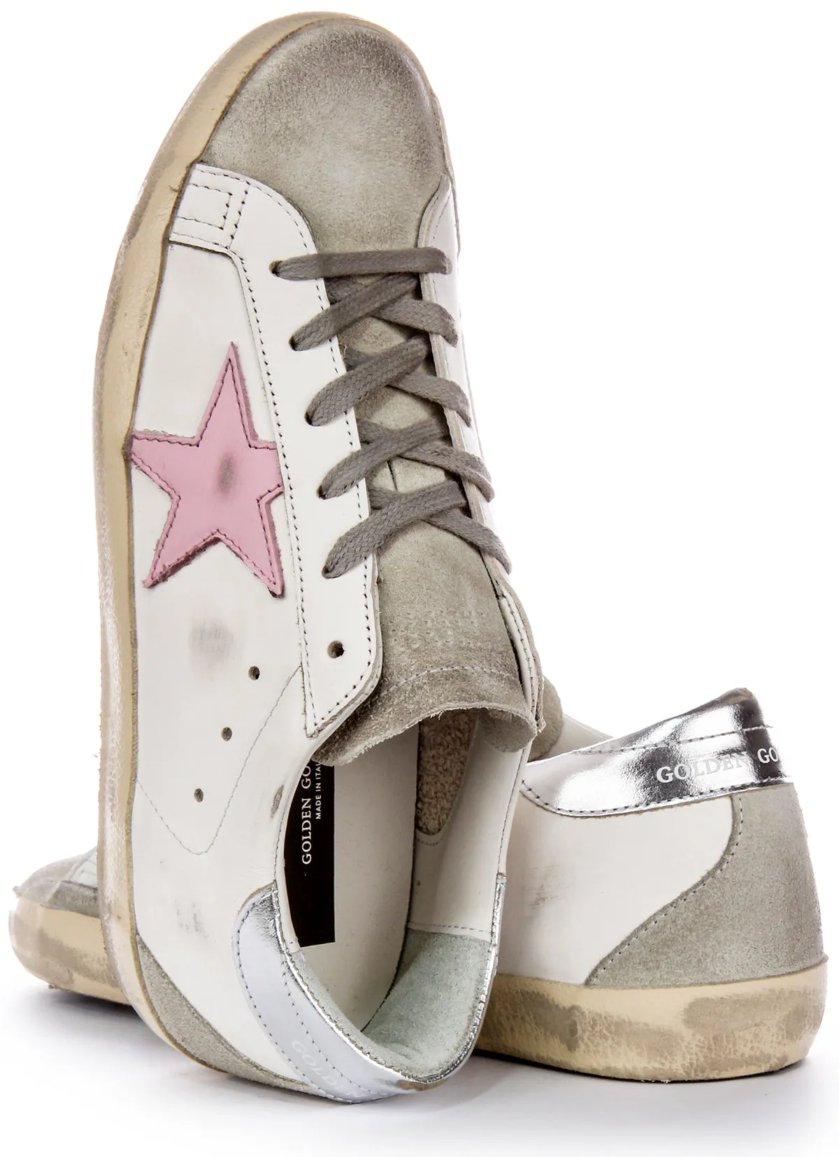 Golden Goose Super-Star In White Pink For Women Move Fast